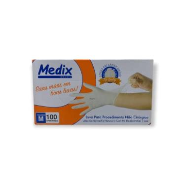 Imagem de MEDIX Luva Para Procedimento Não Cirurgico De Latex Esteril Com Pó M Medix - 100 Unidades