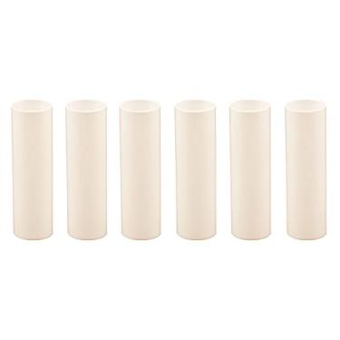 Imagem de Creative Hobbies Capas de vela de plástico creme de 7,6 cm de altura, capas de soquete para candelabro – soquetes de base de candelabro E12 | Conjunto de 6