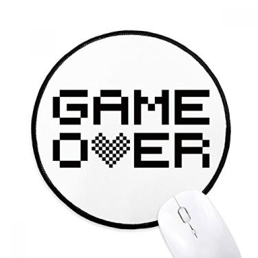 Imagem de Mouse pad cinza preto game over pixel tapete redondo para computador