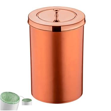 Imagem de Lixeira 8 Litros Tampa Cesto De Lixo Rose Gold Para Cozinha Banheiro Escritório - 582RG Future - Rose Gold