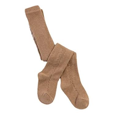 Imagem de Leggings para bebês, meia-calça de malha quente, macia, vazada, confortável, respirável, de algodão na cintura, cáqui para recém-nascidos (M (cerca de 1 a 3 anos))