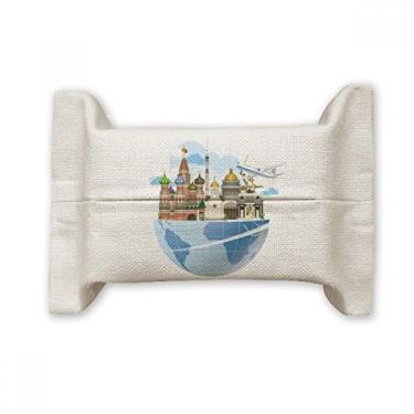 Imagem de Bolsa de linho de algodão com suporte para cobertura de papel para lenços faciais da Catedral de São Basílio da Rússia