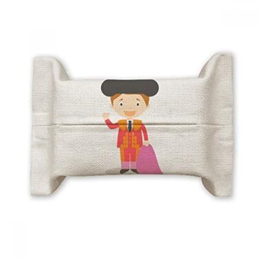 Imagem de Bolsa de linho de algodão com desenho vermelho roxo Torero