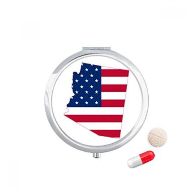 Imagem de Arizona — Caixa de comprimidos com listras de estrelas no mapa dos EUA