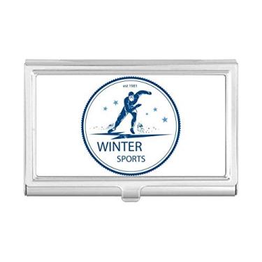 Imagem de Capa para guardar cartões de visita e terno de esqui de inverno com estampa de botas