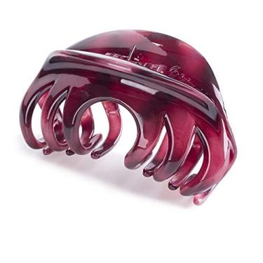 Imagem de (wine red) - Rosette Large Chic Styling Hair Claw Clip Organic Glass Strong Holding Power Hair Clips Clamps Indoor Outdoor Hair Grip Hairpins Hairgrip for Women and Girls Hair Barrettes For Thick Hair(wine red)