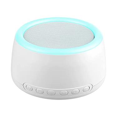 Imagem de JJone Máquina de ruído branco recarregável de mesa Máquina de som para terapia do sono 30 sons suaves 30min / 60min Timer/Loop de reprodução Conexão BT com luz noturna Coloul Touch Control