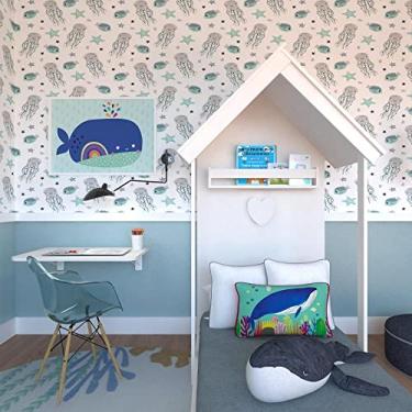 Imagem de Conjunto Infantil Cama Helena e Mesa Dobrável Kitcubos Bramov Móveis Branco