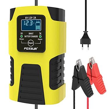Imagem de Snsowed Carregadores de bateria de carro 6V / 2A 12V / 2A Carregadores de bateria totalmente automáticos e igentes Mantenedor de carregadores de carga portátil Desulfator de bateria para motocicleta de