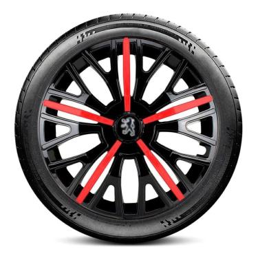 Imagem de Calota 4510 Peugeot Aro 14 Preta Vermel Triton Escolha carro