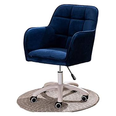 Imagem de Cadeira de escritório cadeira giratória ajustável cadeira de escritório ergonômica cadeira de escritório almofada assento cadeira de computador cadeira de jogos cadeira (cor: azul escuro) bons tempos