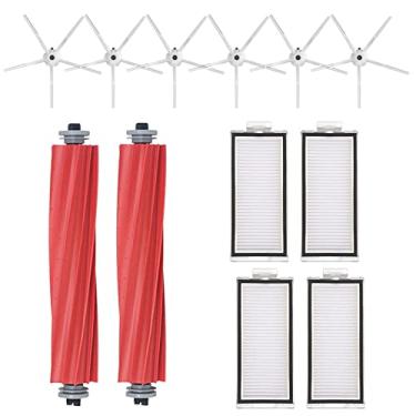 Imagem de Acessórios de peças de reposição compatíveis com Roborock Q7 Max / Q7 Max Plus / T8 Robot Aspirador Acessórios, 2 escovas principais de borracha, 6 escovas laterais, 4 filtros HEPA