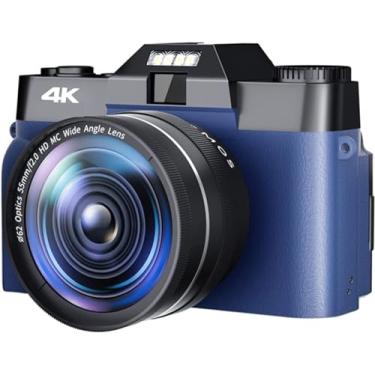 Imagem de Câmera fotográfica digital de 48MP para fotografia Câmera de vídeo selfie com tela flip de 3 ", Zoom 16X 4K Câmera de vídeo de streaming lticolor, com cartão TF amplo de 02,128G