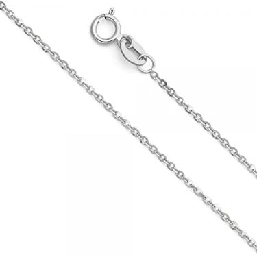Imagem de Corrente de cabo de ouro branco 14K 1,2 mm DC lateral - Comprimento: 50,8 cm, Phoebe dourado, não conhecido