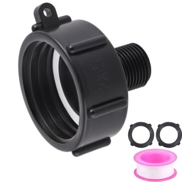 Imagem de Adaptador de drenagem de grau alimentício 275 330 IBC, rosca grossa de 5 cm x mangueira G macho de 3/4", adaptador macho para mangueira de água IBC para mangueira de jardim