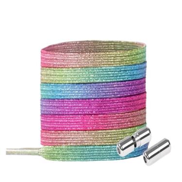Imagem de Elastic Locking ShoeLace Metal Lock Shoe Laces Women No Tie Shoes Lace Kids Adult Unisex Sneakers Laces Strings (Color : Multicolor C)