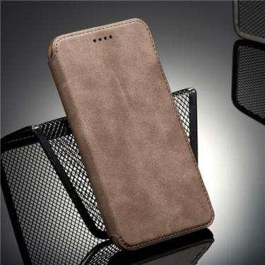 Imagem de Capa de couro flip para samsung galaxy s23 ultra s22 s21 fe s20 s10 s9 s8 plus s7 note 20 capa de cartão carteira, cinza, para samsung s22 plus