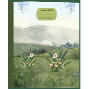 Imagem de Caderno de composição: natureza floral vintage e design botânico estético - Diário, diário (pautado na faculdade) para meninas, adolescentes, mulheres, crianças, adultos, escola, forrado, 120 páginas.