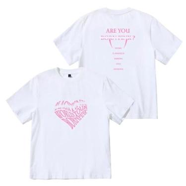 Imagem de Camiseta K-pop Born Pink Album 2023 Concert Support Camisetas estampadas Merch Camisetas Contton gola redonda manga curta, Preto, 3G