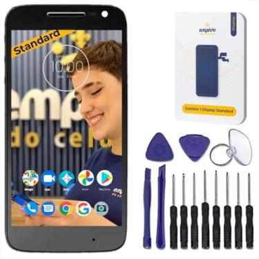 Imagem de Tela Frontal Display Touch Compatível Moto G4 Play Empório Standard Preto