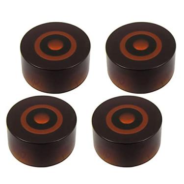 Imagem de FLEOR Botões de guitarra âmbar, botão de controle de velocidade de tom de volume para peças de guitarra elétrica estilo Epiphone Les Paul - 4 peças