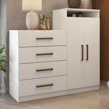 Imagem de Cômoda Áurea 2 Portas 4 Gavetas 1,20 m - Comoda para Quarto - Demobile
