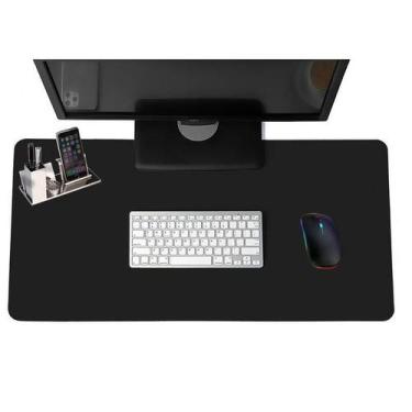Imagem de Mousepad Desk Pad Extra Grande 100X30 De Couro E Apoio Copo - Genertoy