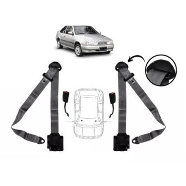 Imagem de Par de Cintos de Segurança 3 pontos Logus + Par de Fechos - HCML, Cinz