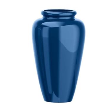 Imagem de Vaso Fibra De Vidro Cachepot Tipo Vietnamita Vitrificado Grande (Azul Metálico)