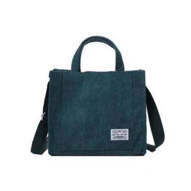 Imagem de Bolsa Sacola Feminina Transversal Saco Veludo Multiuso - Alwy, Verde