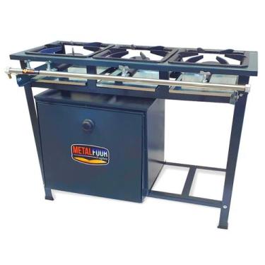 Imagem de Fogão Industrial 3 Bocas 3QS Baixa Pressão P7 com Forno 66L de Piso - 