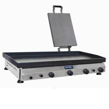 Imagem de Chapa de Lanche Profissional Com Prensador  Metvisa 100 Cm a gás 6,35m