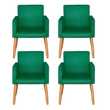Imagem de Kit 4 Poltronas Decorativa para Sala de Espera Sala de Estar Recepção 