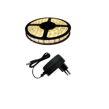 Imagem de Fita Super Led 3528 Branca Quente 300 Leds 5m Fonte - MEGACE