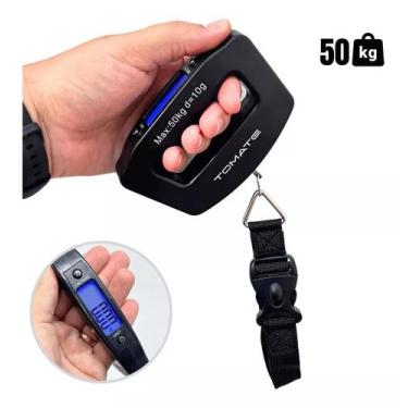 Imagem de Balança Portátil Digital De Mão Para Mala Bagagem Até 50 Kg - Tomate
