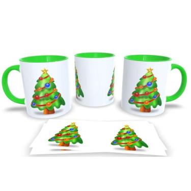 Imagem de Canecas Verde de Porcelana Personalizadas Arvore de Natal - Estampa Su