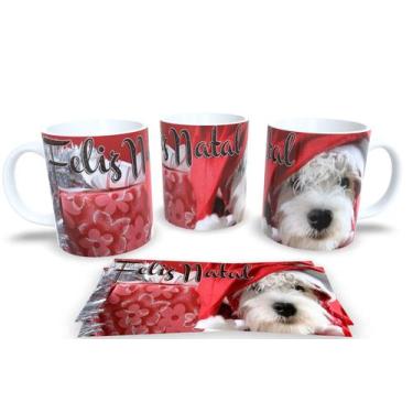 Imagem de Canecas de Porcelana Personalizadas Natal Animal - Estampa Sublimada, 
