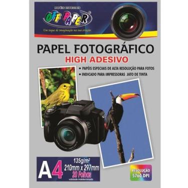 Imagem de Papel Fotográfico High Glossy Adesivo A4 135g - 20 Folhas - Off Paper