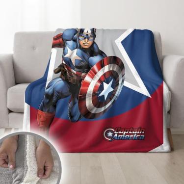 Imagem de Cobertor Capitão América Duplo Pele De Carneiro 155x240cm - ESPAÇO CAS