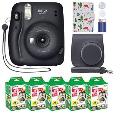 Imagem de Fujifilm Câmera Instantânea Instax Mini 11 + Pacote de Acessórios Minimate e Estojo Personalizado Compatível + Pacote Econômico de Filme Fuji Instax(50 Folhas) Álbum de Fotos Flamingo Designer(Cinza C