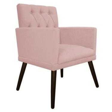 Imagem de Poltrona Decorativa Fernanda Pés Palito Tabaco Sala de Espera Recepção