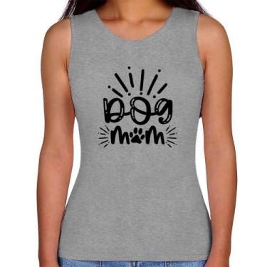 Imagem de Regata Feminina Dog Mom - Foca na Moda, Cinza, GGG