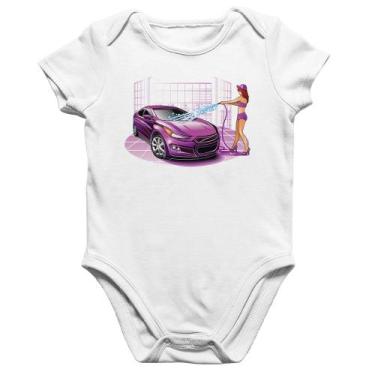Imagem de Body Bebê Algodão Lava Jato Carro Roxo - Foca na Moda, Branco, G