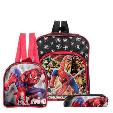 Imagem de Mochila Escolar Spider Man Costas Kit Lancheira+Estojo - TOYS 2U