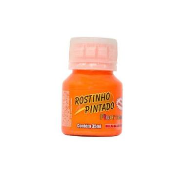 Imagem de Tinta liquida p/ pintura facial 35 ml  Rostinho Pintado, LARANJA FLUOR