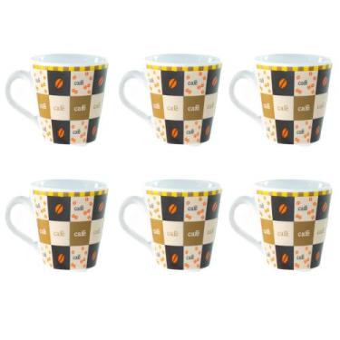 Imagem de Xícaras caneca Café Chá Porcelana 110 Ml louça personalizada 6 unidade
