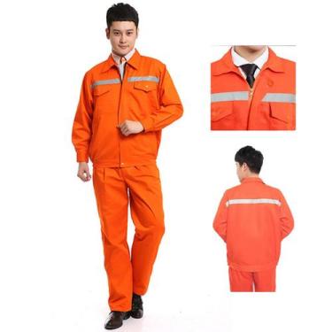Imagem de Conjunto Uniforme EPI Faixa Refletiva Segurança Construçao Civil Obra 