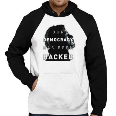 Imagem de Moletom Our Democracy Has Been Hacked - Foca na Moda, Branco, Preto, G