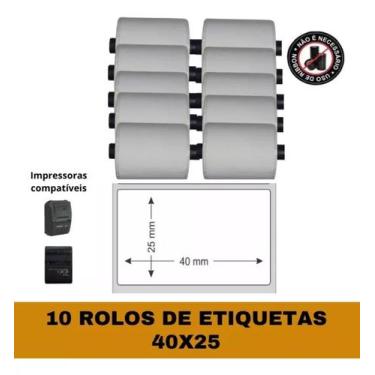 Imagem de Etiqueta Térmica Para Impressora Não Fiscal 40x25 - 10 Rolos - PERSONA