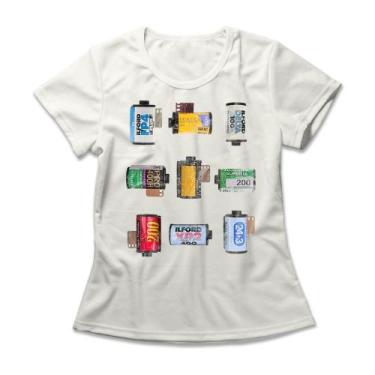 Imagem de Camiseta Feminina Filmes 35mm Studio Geek, 2P, Off white